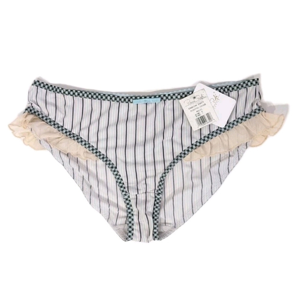 Rene Rofe Vintage Panty New sz 7 Large Women Ruffle Underwear Y2K Brief
